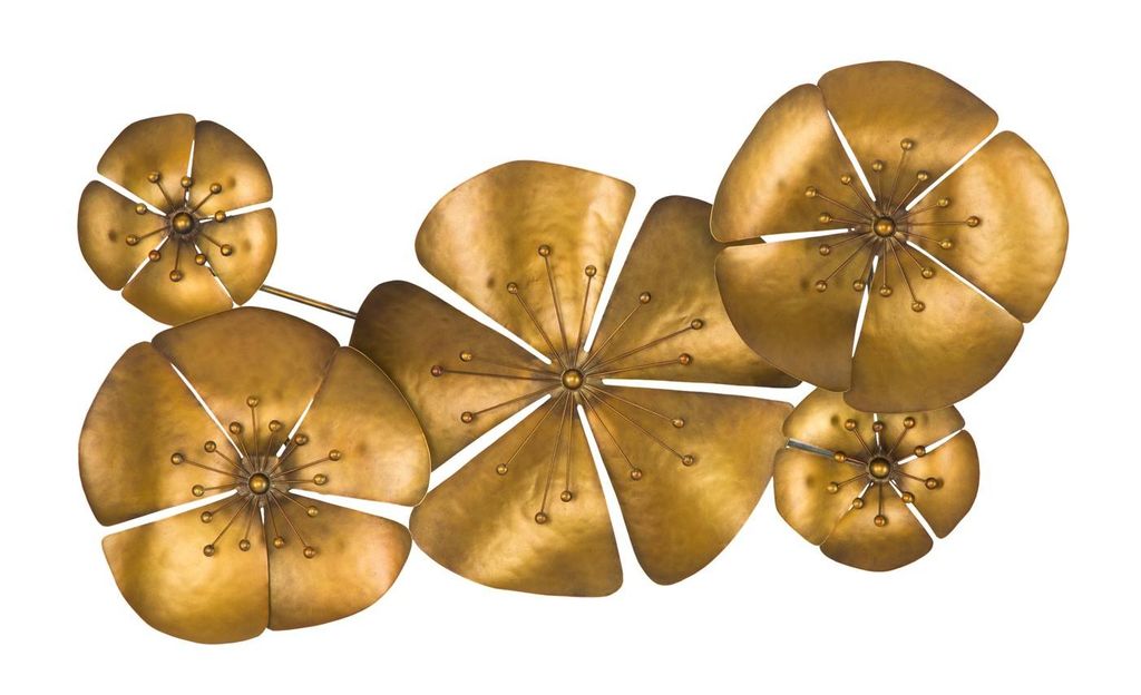 Fali dekoráció, 5 virágos arany - PETUNIAS - Butopêa